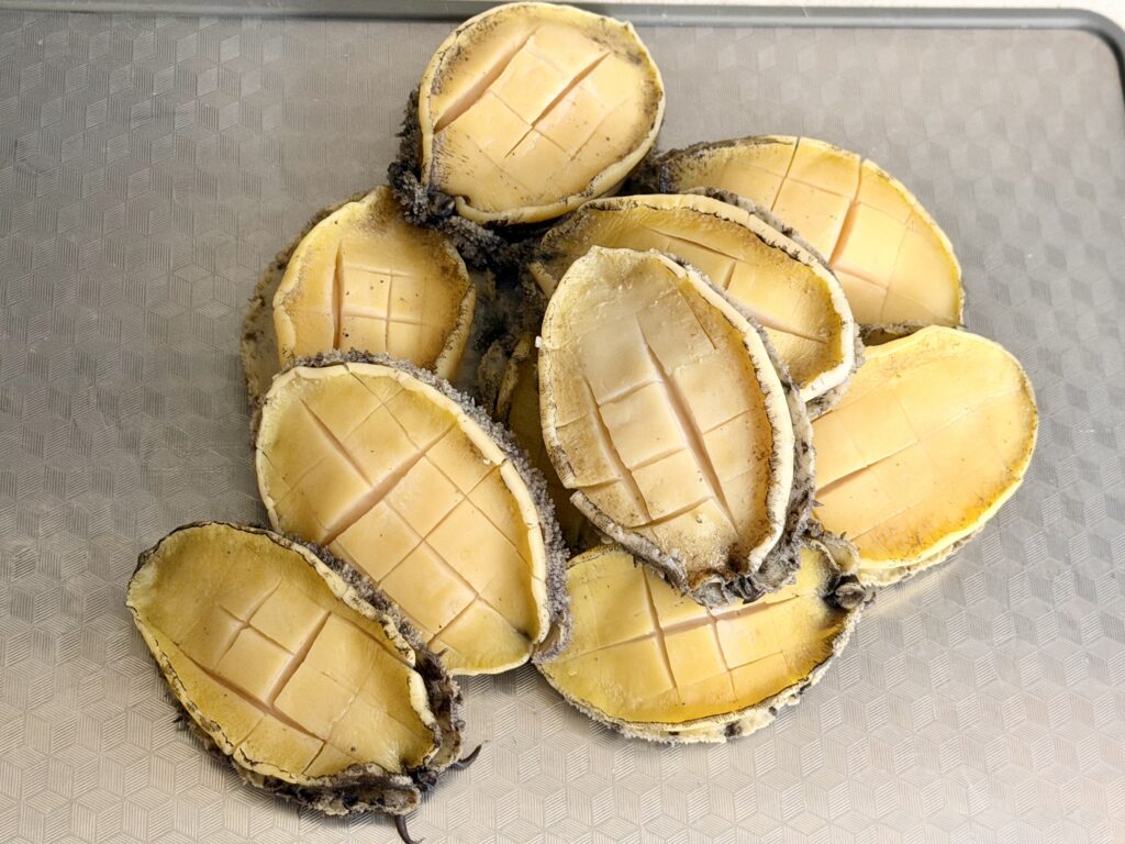 전복버터구이용 전복 칼집